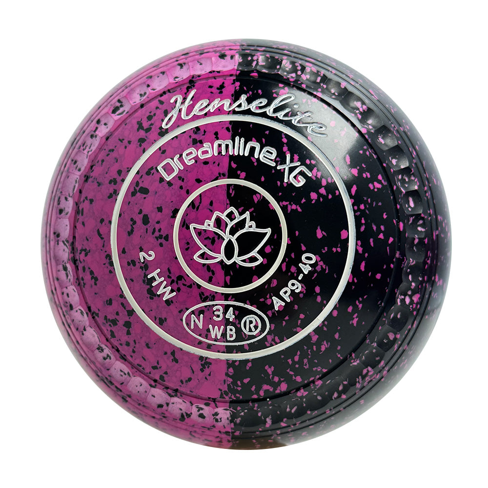 Henselite Dreamline XG Lawn Bowls Size 2 Heavy Gripped - Black Rose Duo AP9-40