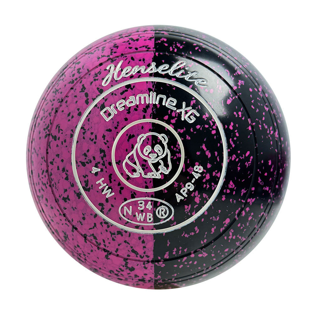Henselite Dreamline XG Lawn Bowls Size 4 Heavy Non-Gripped - Black Rose Duo AP9-48