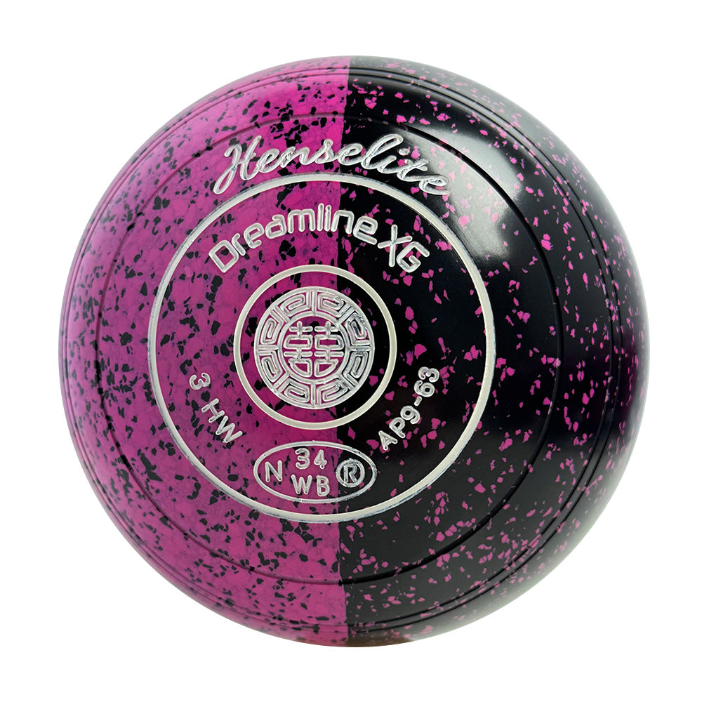 Henselite Dreamline XG Lawn Bowls Size 3 Heavy Non-Gripped - Black Rose Duo AP9-63