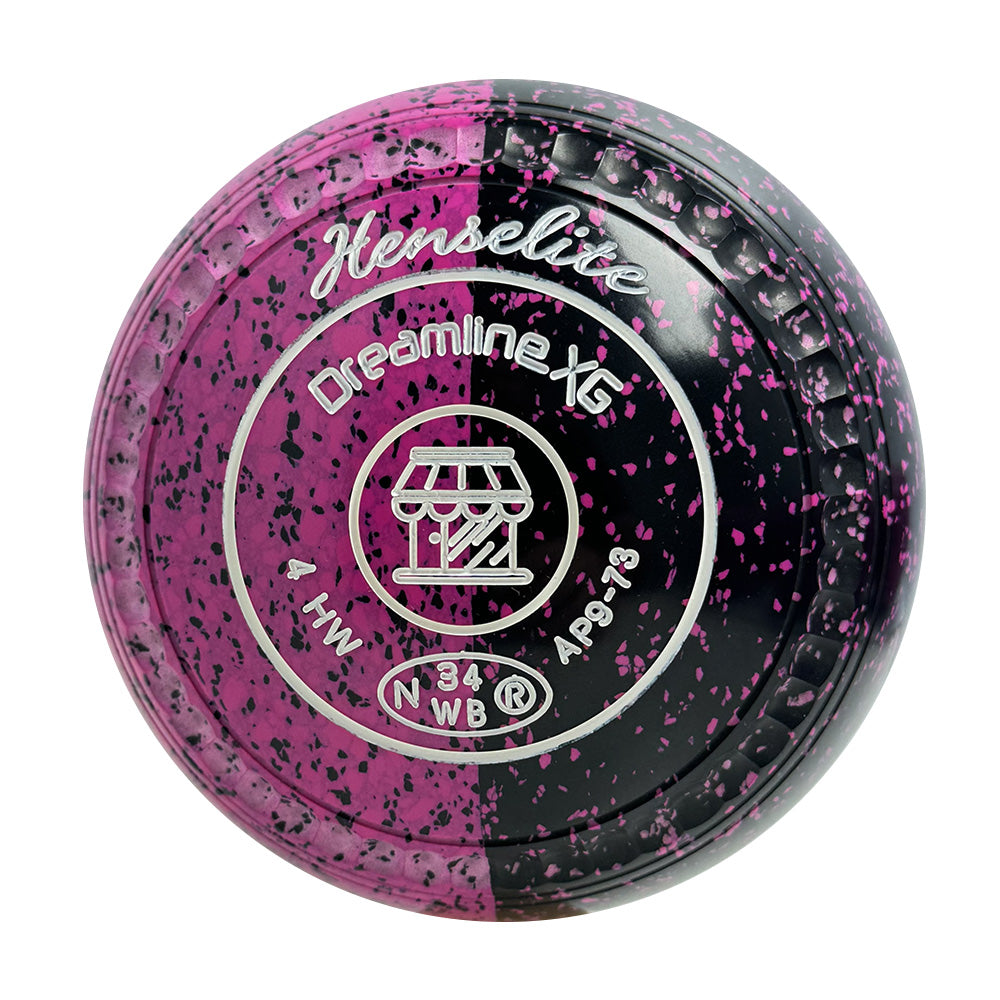 Henselite Dreamline XG Lawn Bowls Size 4 Heavy Gripped - Black Rose Duo AP9-73