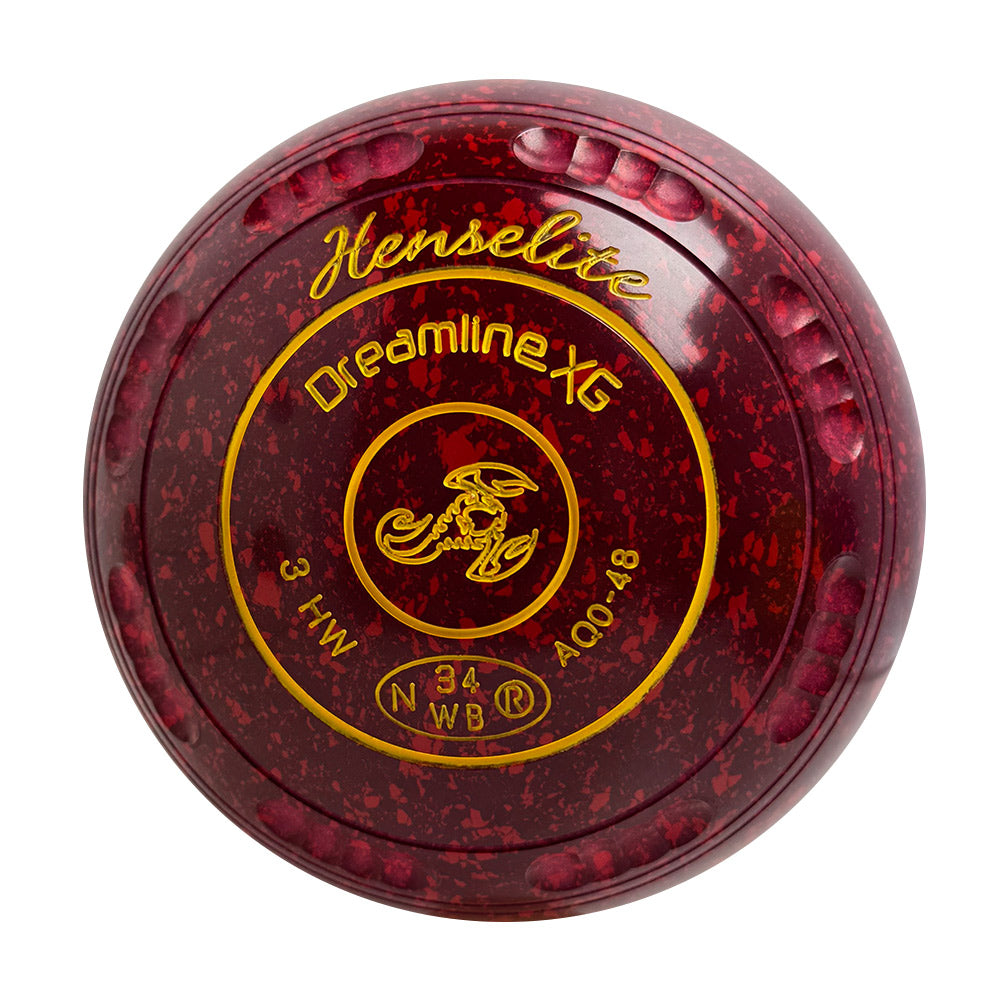 Henselite Dreamline XG Lawn Bowls Size 3 Heavy Gripped - Ruby Rich AQ0-48