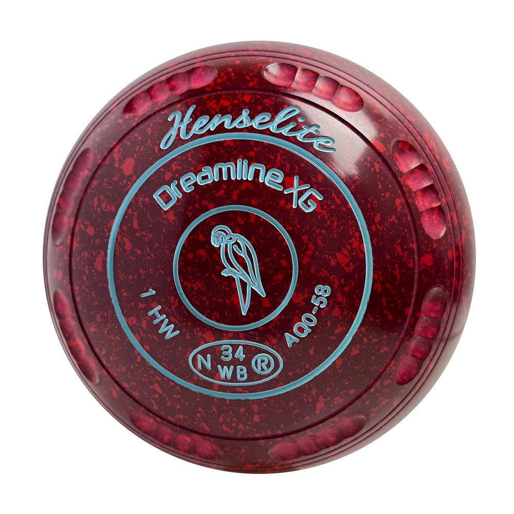 Henselite Dreamline XG Lawn Bowls Size 1 Heavy Gripped - Ruby Rich  - AQ0-58