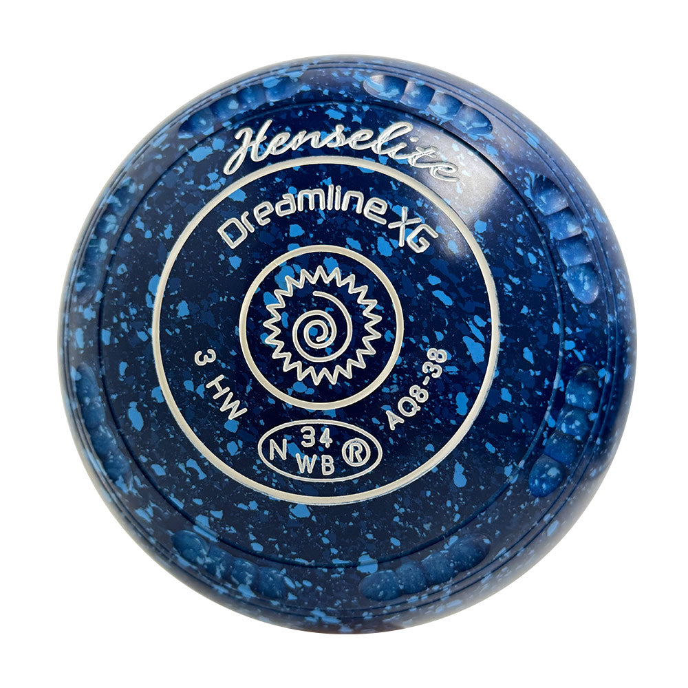 Henselite Dreamline XG Lawn Bowls Size 3 Heavy Gripped - Denim AQ8-38