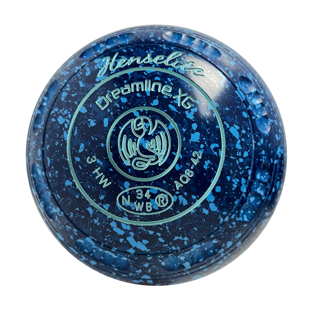 Henselite Dreamline XG Lawn Bowls Size 3 Heavy Gripped - Denim  AQ8-42