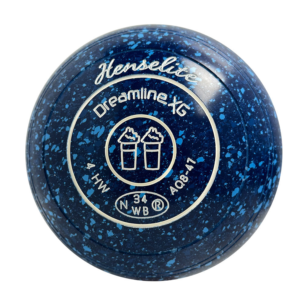 Henselite Dreamline XG Lawn Bowls Size 4 Heavy Non-Gripped - Denim  AQ8-47