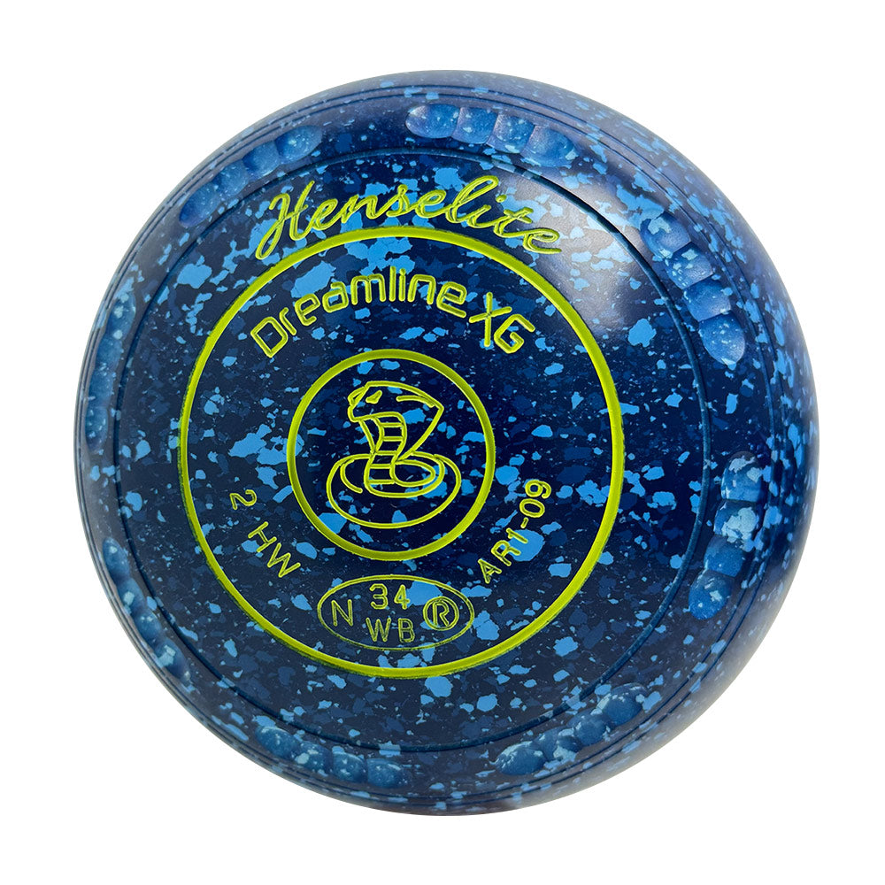 Henselite Dreamline XG Lawn Bowls Size 2 Heavy Gripped - Denim  AR1-09