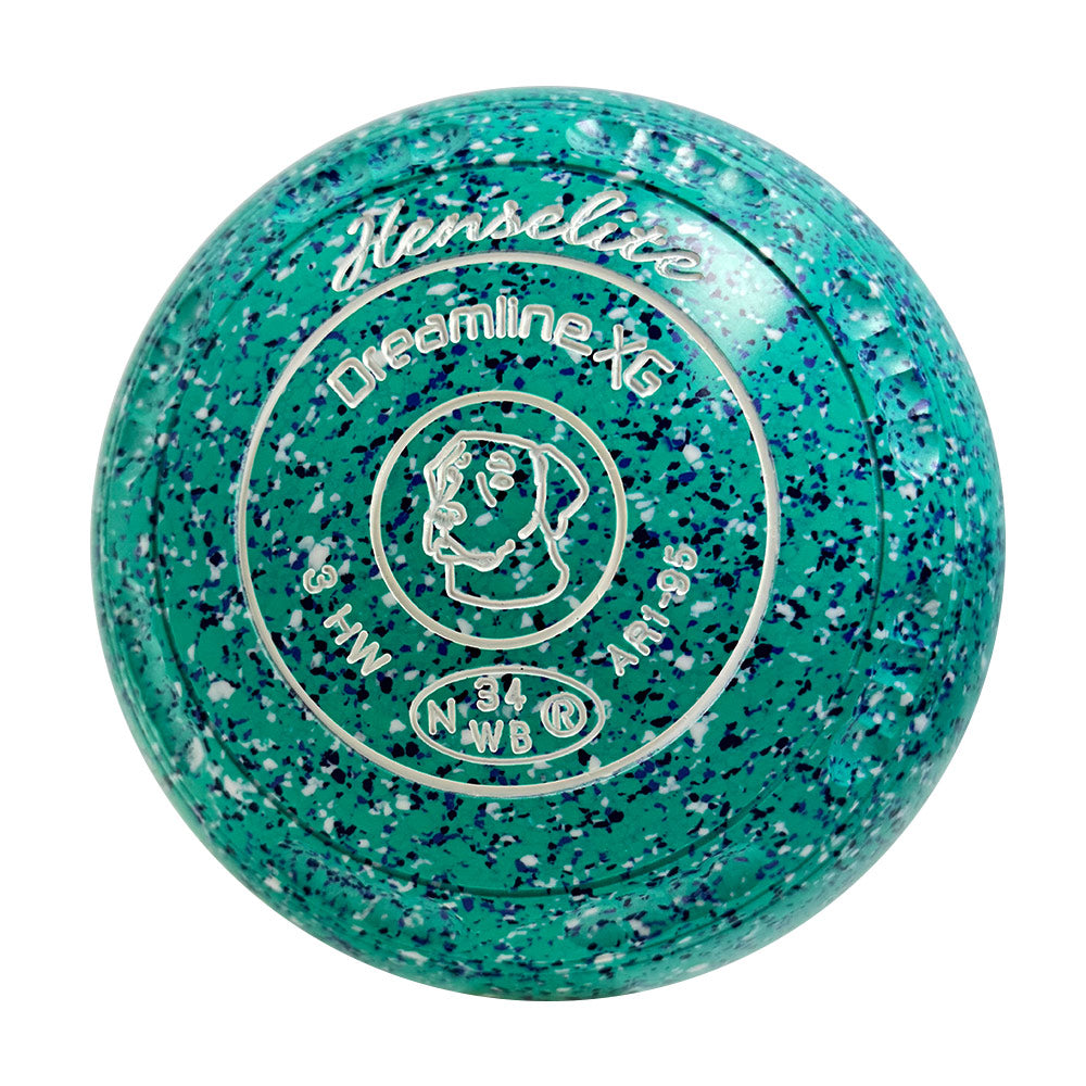 Henselite Dreamline XG Lawn Bowls Size 3 Heavy Gripped - Seaspray AR1-95