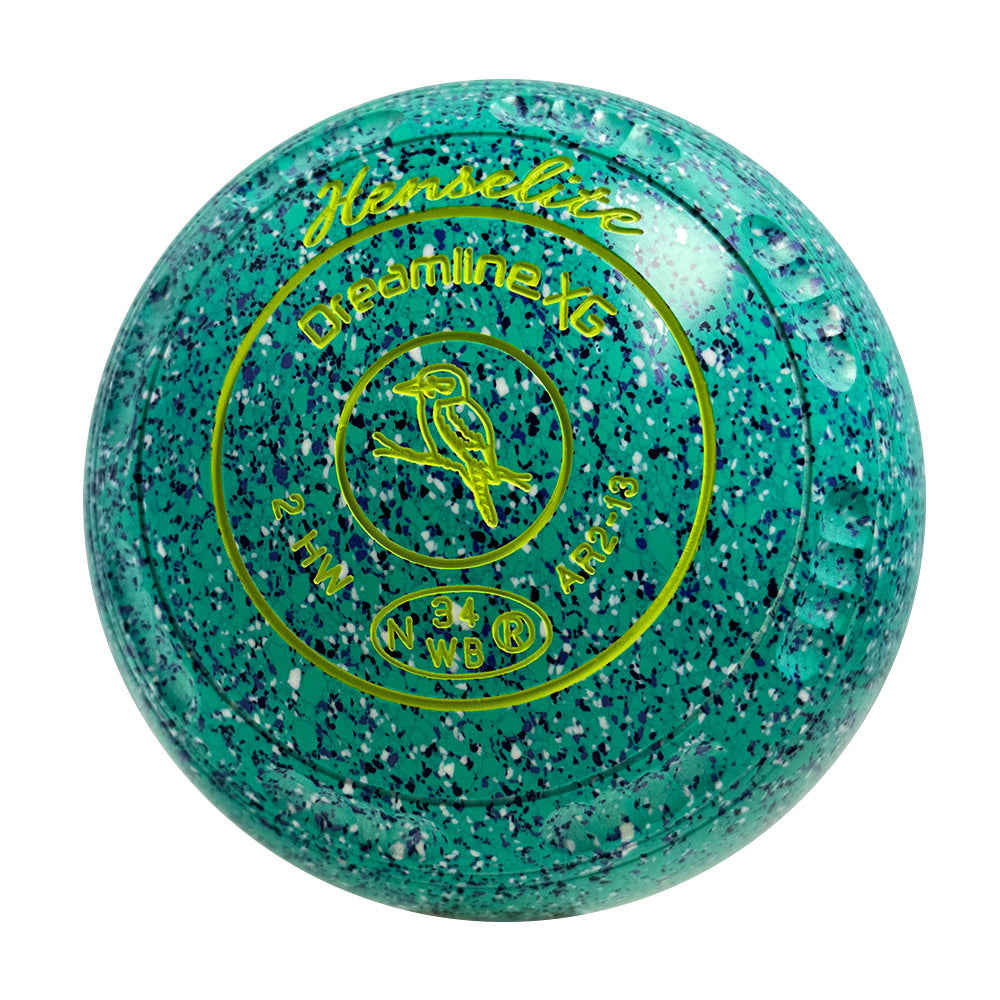 Henselite Dreamline XG Lawn Bowls Size 2 Heavy Gripped - Seaspray AR2-13
