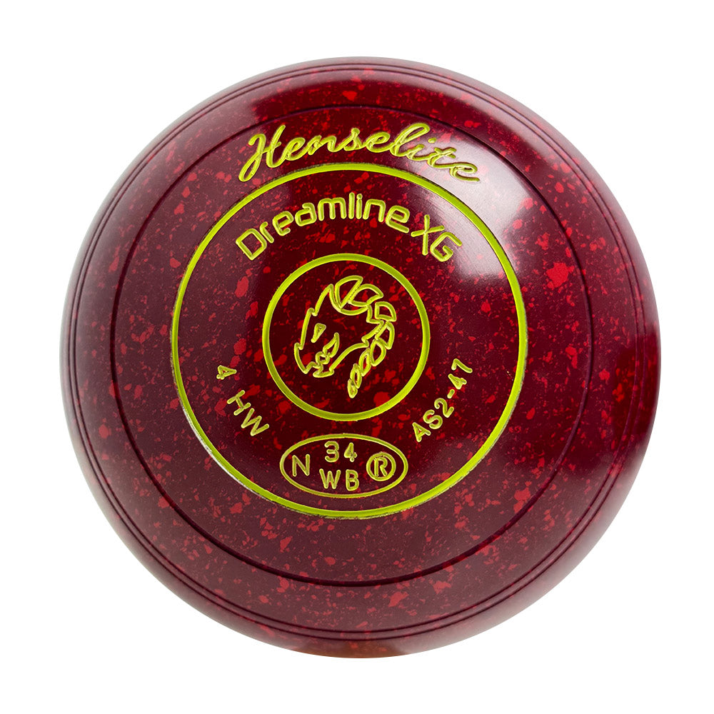 Henselite Dreamline XG Lawn Bowls Size 4 Heavy Non-Gripped - Ruby Rich  AS2-47