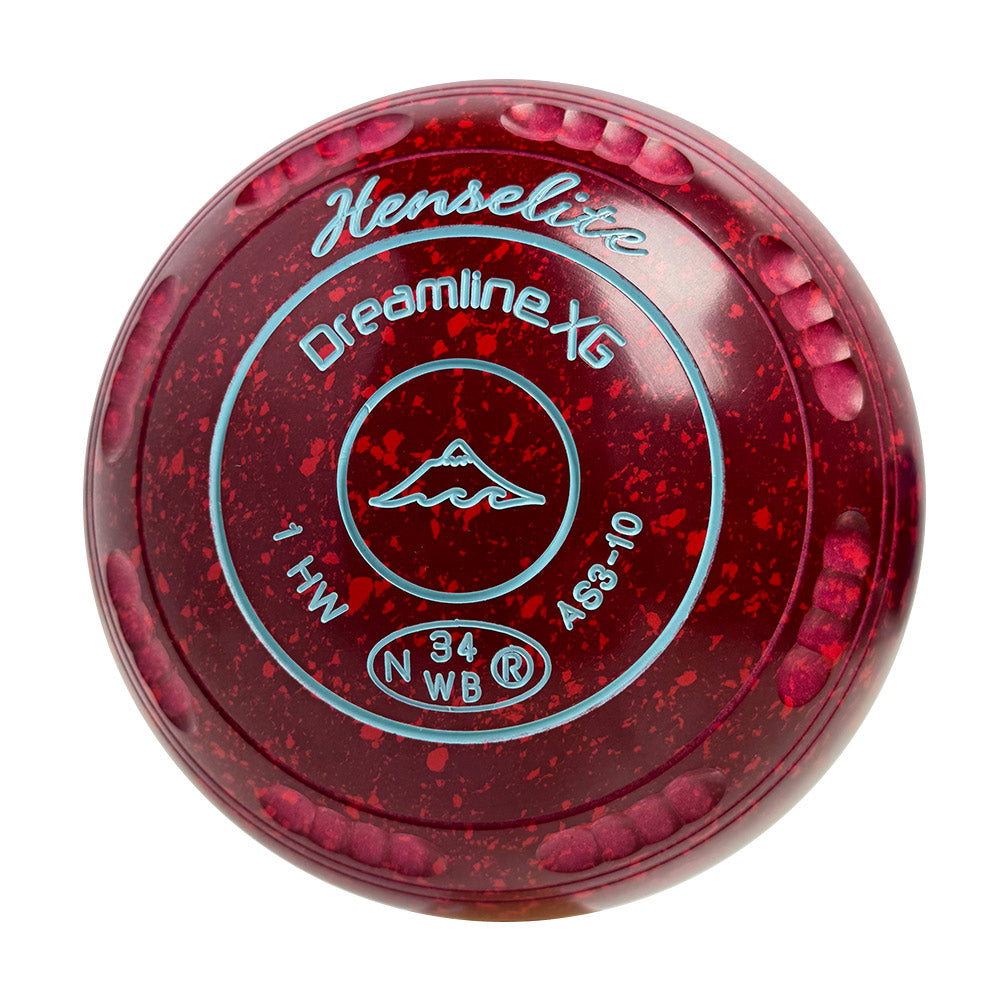 Henselite Dreamline XG Lawn Bowls Size 1 Heavy Gripped - Ruby Rich - AS3-10