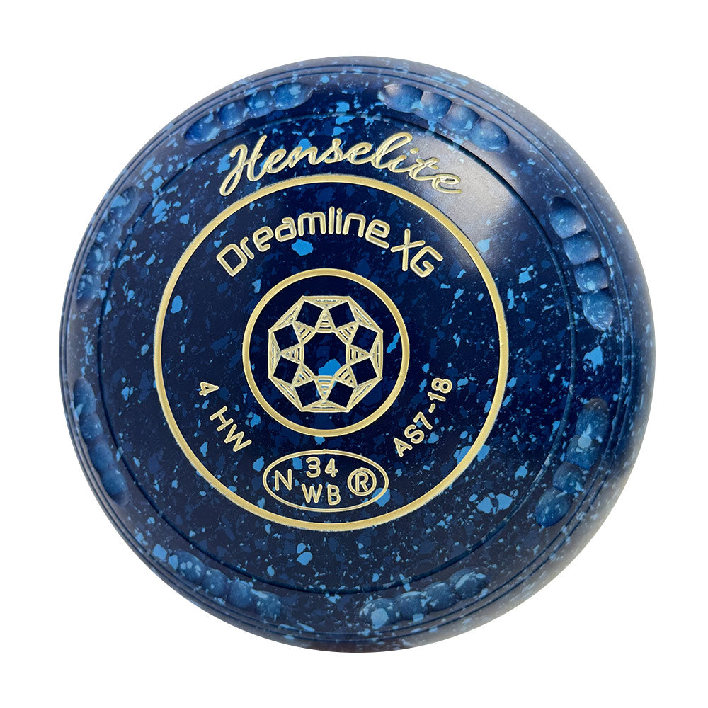Henselite Dreamline XG Lawn Bowls Size 4 Heavy Gripped - Denim  AS7-18