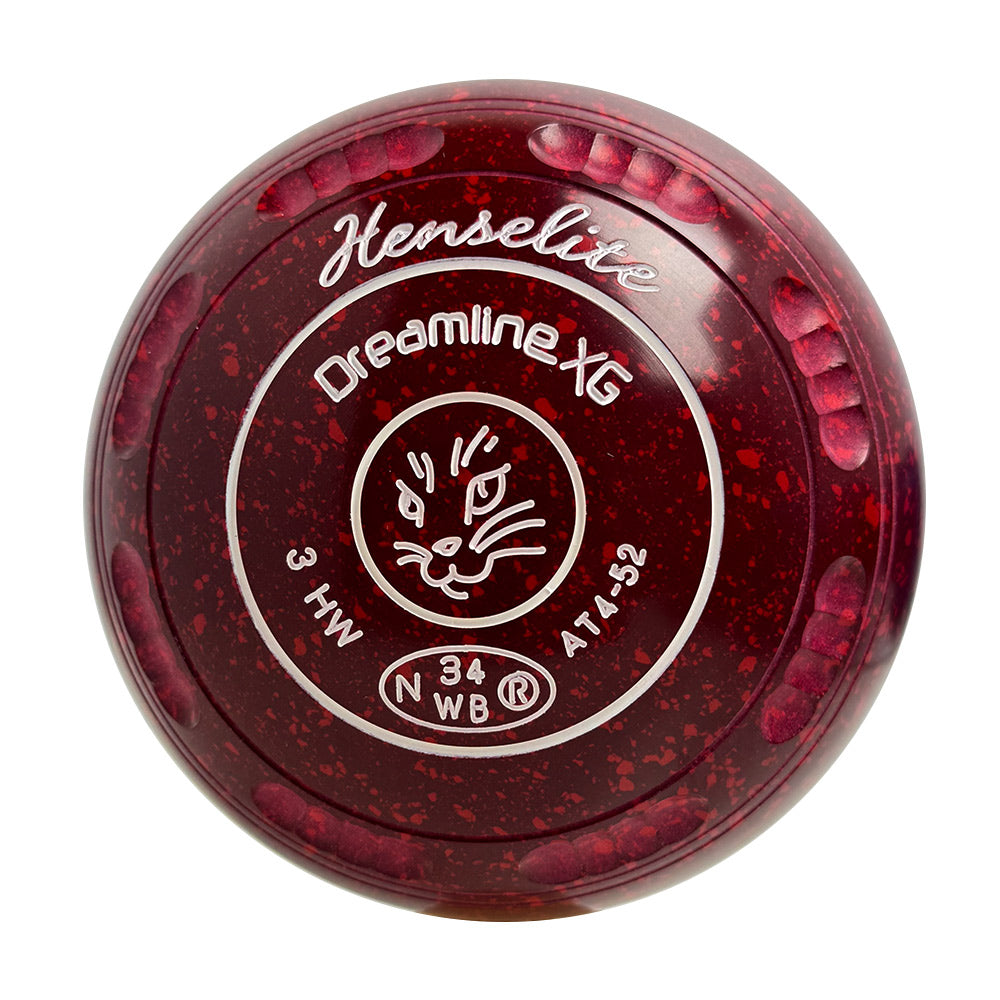 Henselite Dreamline XG Lawn Bowls Size 3 Heavy Gripped - Ruby Rich - AT4-52