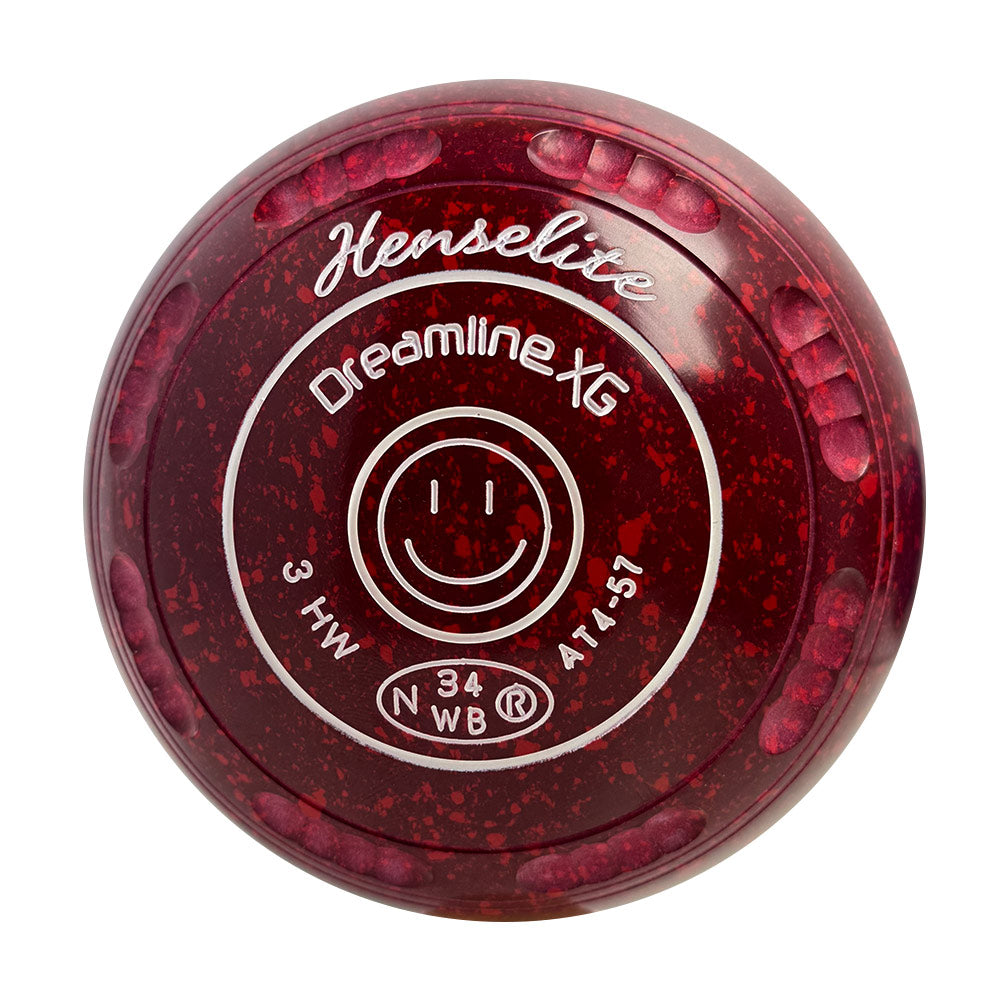 Henselite Dreamline XG Lawn Bowls Size 3 Heavy Gripped - Ruby Rich - AT4-57