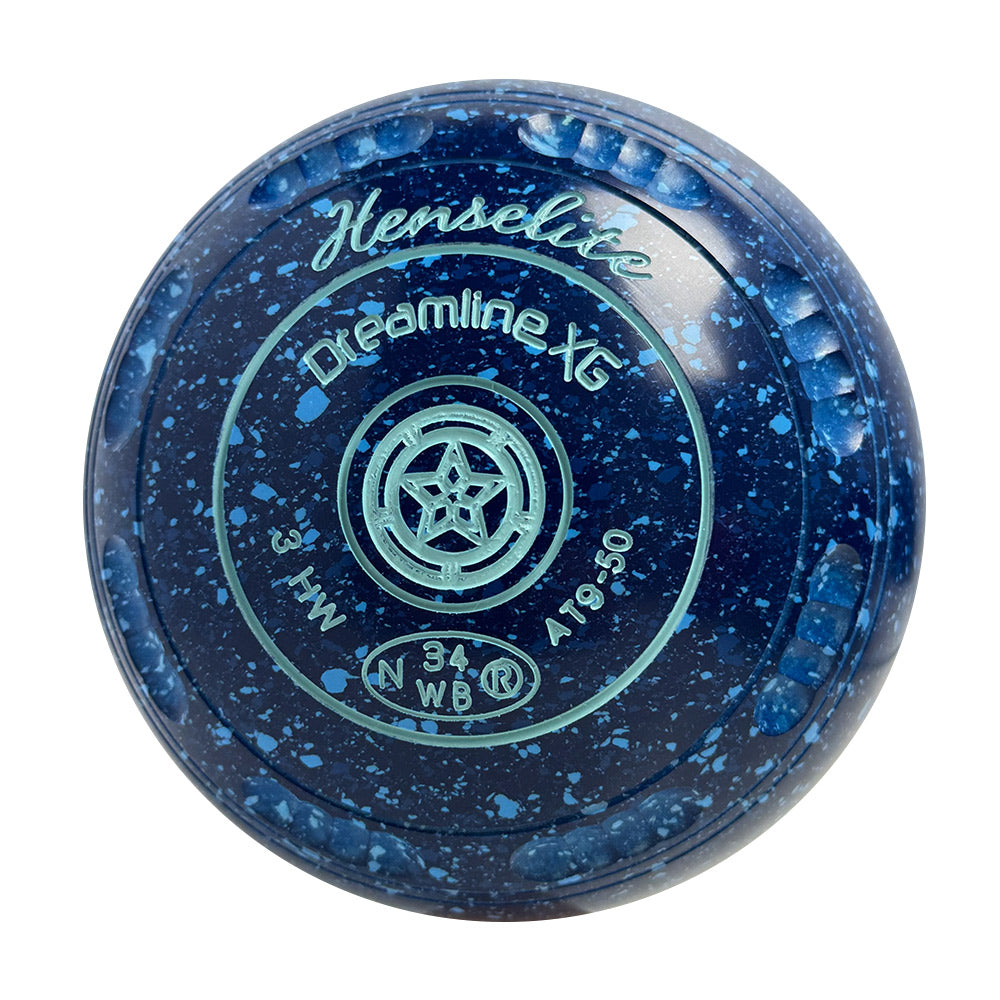 Henselite Dreamline XG Lawn Bowls Size 3 Heavy Gripped - Denim - AT9-50