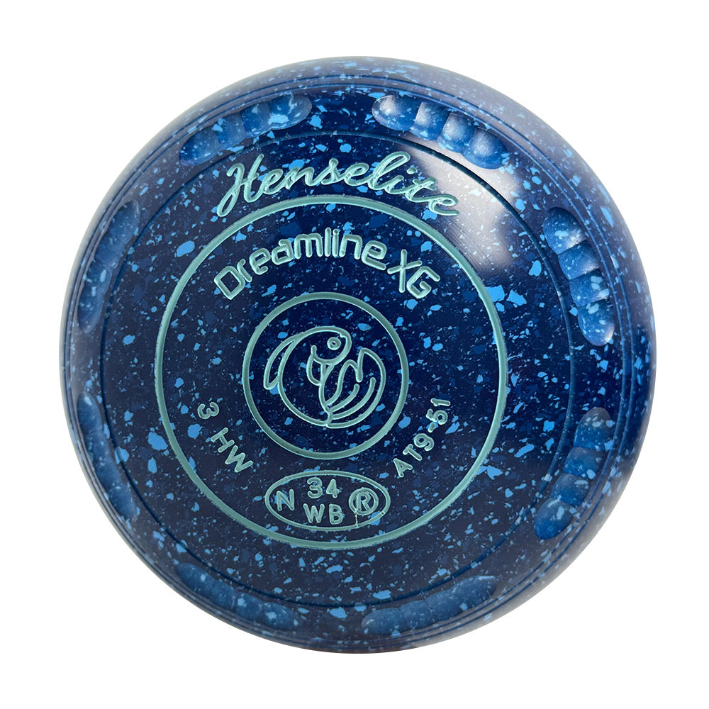 Henselite Dreamline XG Lawn Bowls Size 3 Heavy Gripped - Denim - AT9-51