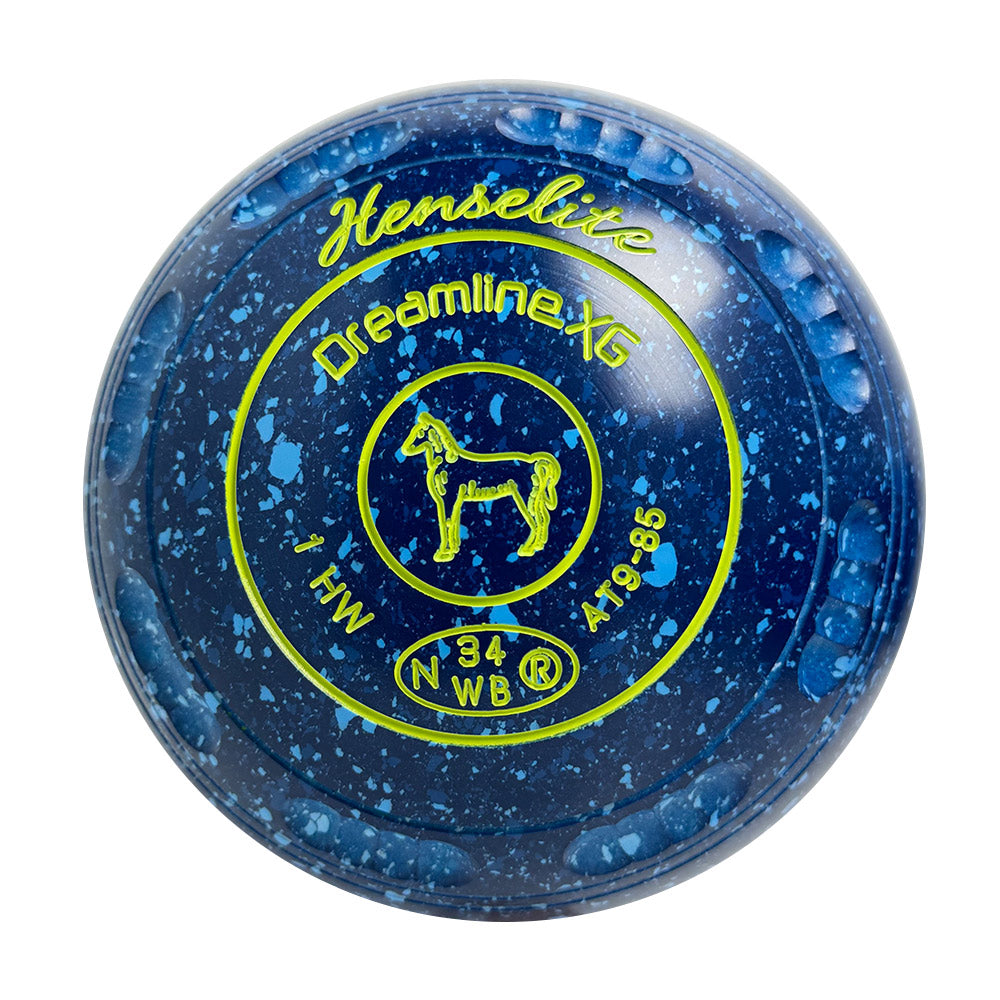 Henselite Dreamline XG Lawn Bowls Size 1 Heavy Gripped - Denim AT9-85