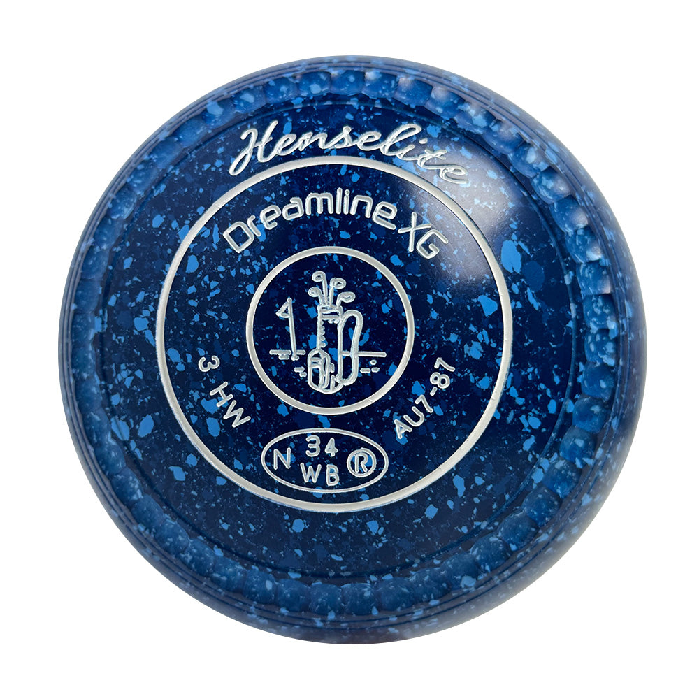 Henselite Dreamline XG Lawn Bowls Size 3 Heavy Gripped - Denim AU7-87