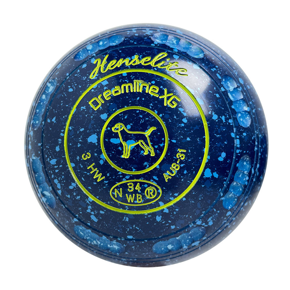 Henselite Dreamline XG Lawn Bowls Size 3 Heavy Gripped - Denim  AU8-31