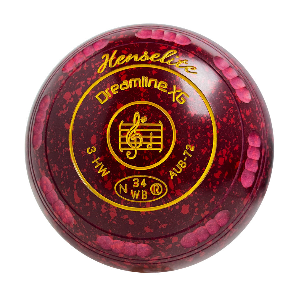 Henselite Dreamline XG Lawn Bowls Size 3 Heavy Gripped - Ruby Rich  AU8-72