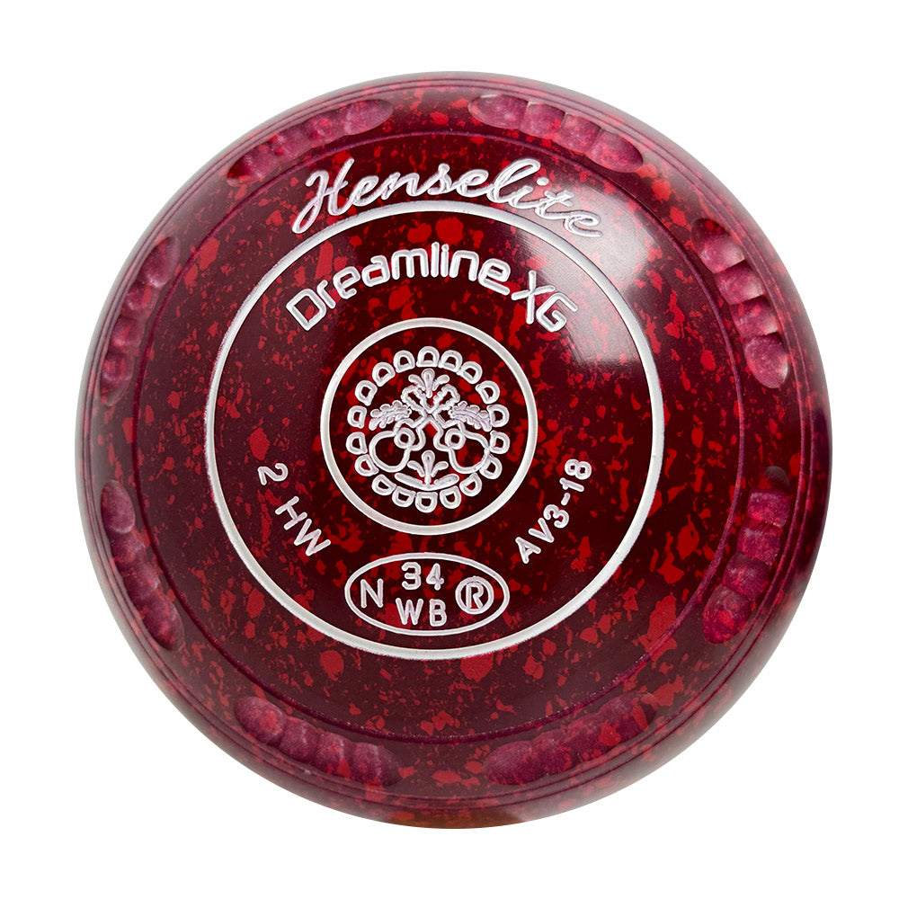 Henselite Dreamline XG Lawn Bowls Size 2 Heavy Gripped - Ruby Rich  AV3-18