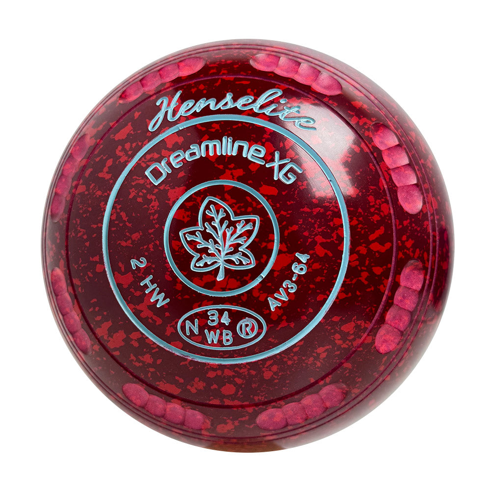 Henselite Dreamline XG Lawn Bowls Size 2 Heavy Gripped - Ruby Rich  AV3-64