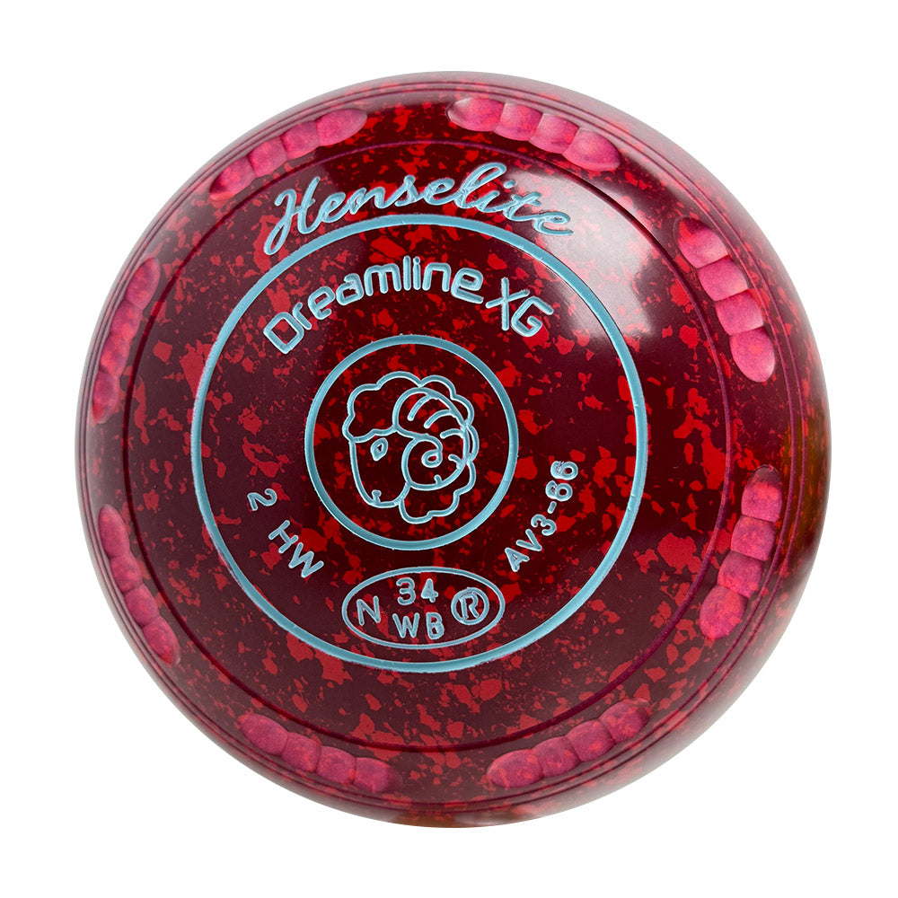 Henselite Dreamline XG Lawn Bowls Size 2 Heavy Gripped - Ruby Rich  AV3-66
