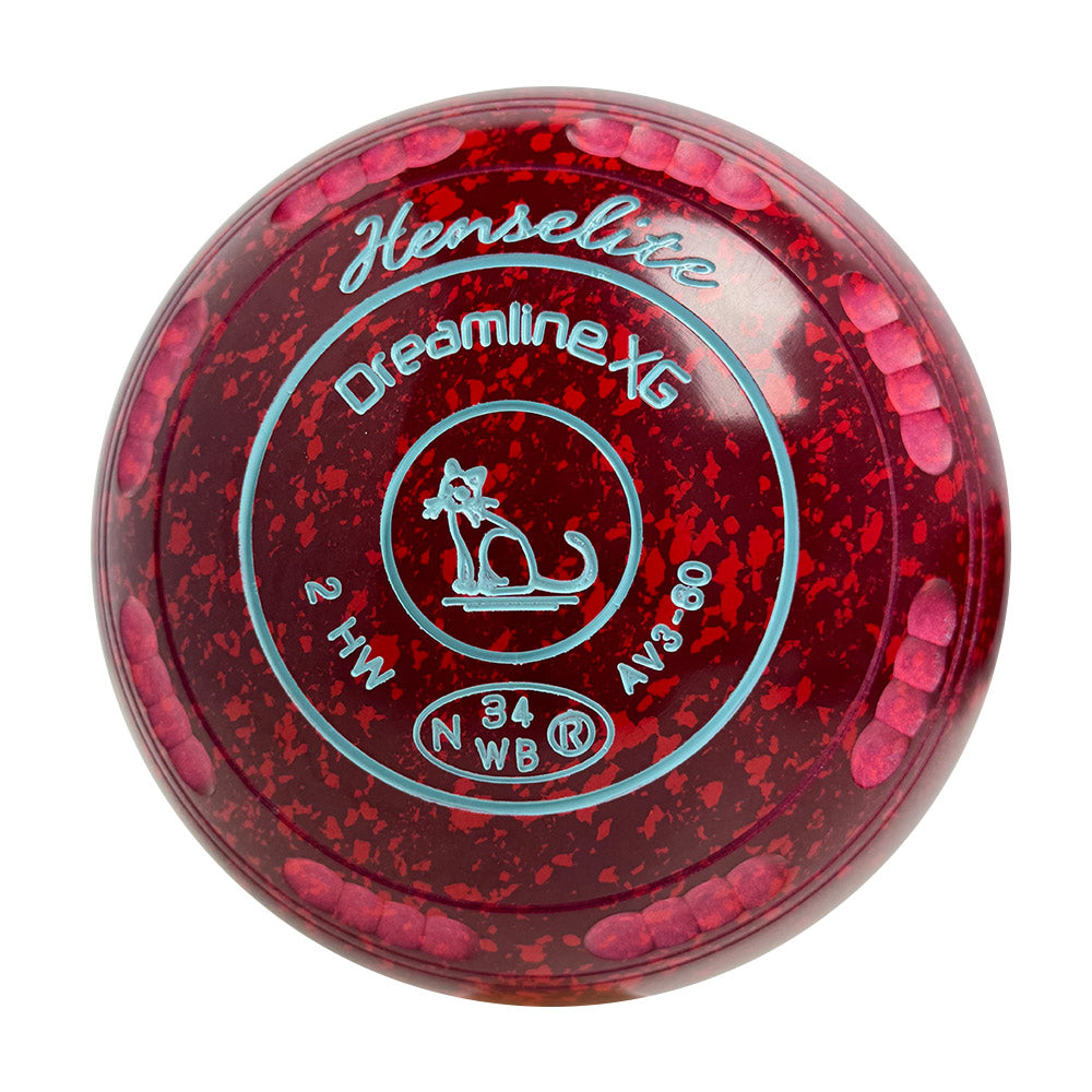 Henselite Dreamline XG Lawn Bowls Size 2 Heavy Gripped - Ruby Rich  AV3-60