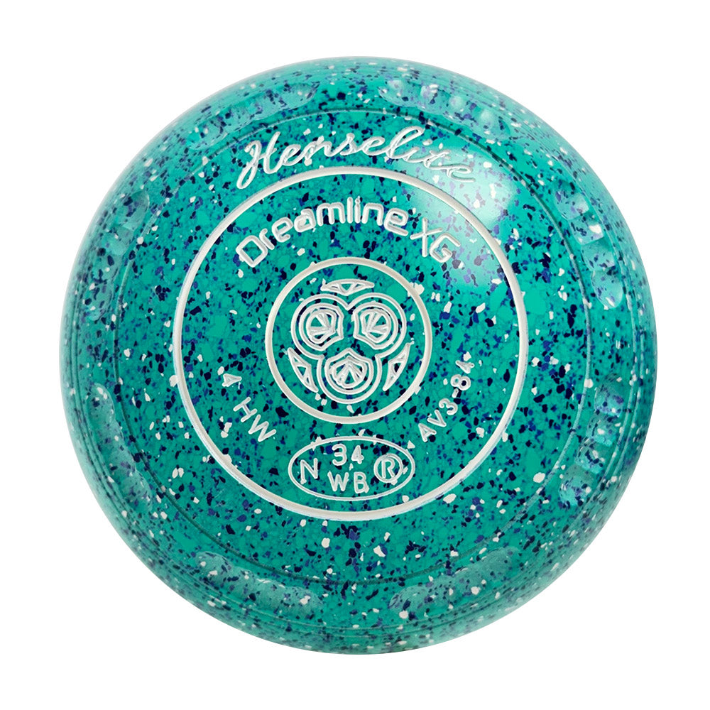 Henselite Dreamline XG Lawn Bowls Size 4 Heavy Gripped - Seaspray  AV3-84