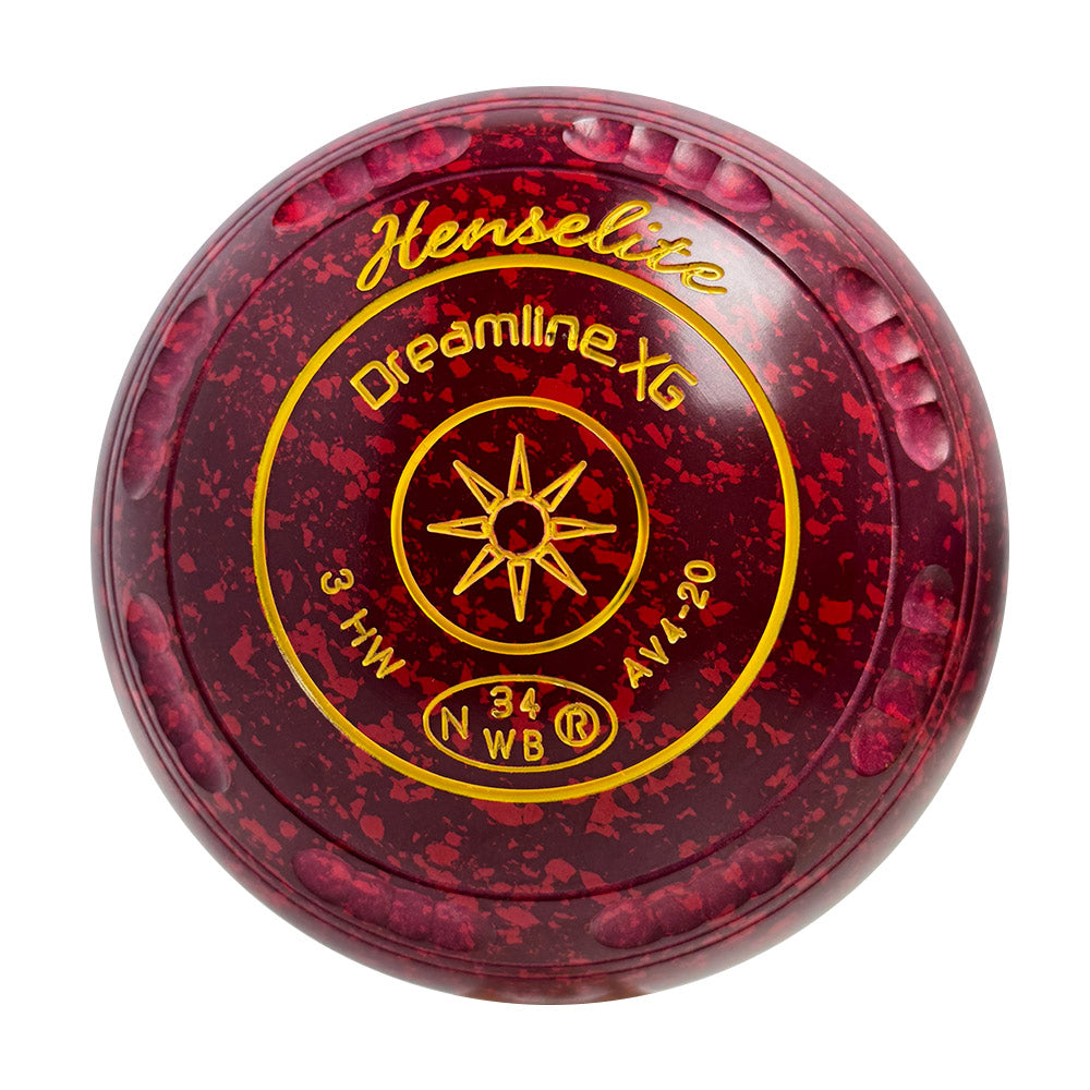 Henselite Dreamline XG Lawn Bowls Size 3 Heavy Gripped - Ruby Rich  AV4-20