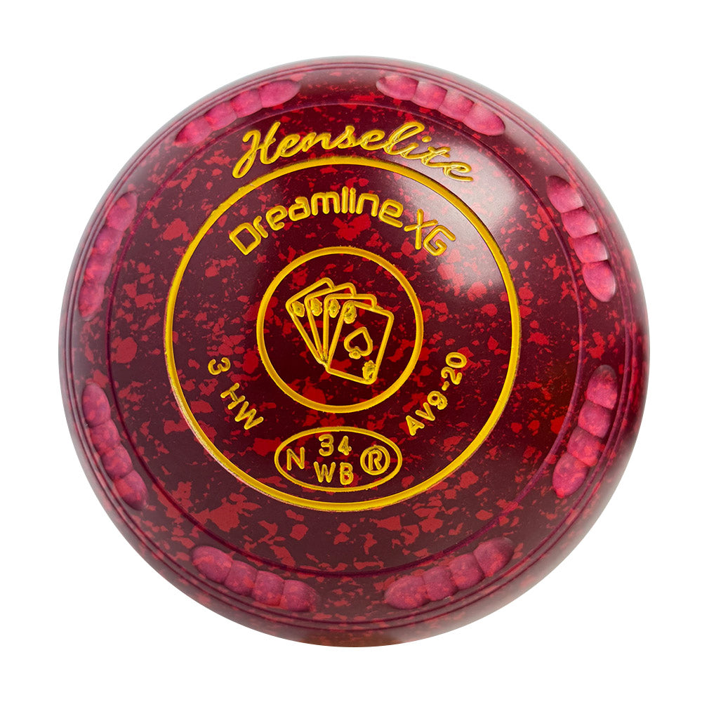 Henselite Dreamline XG Lawn Bowls Size 3 Heavy Gripped - Ruby Rich - AV9-20