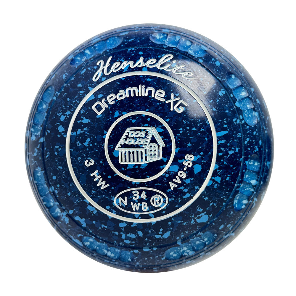 Henselite Dreamline XG Lawn Bowls Size 3 Heavy Gripped - Denim AV9-58