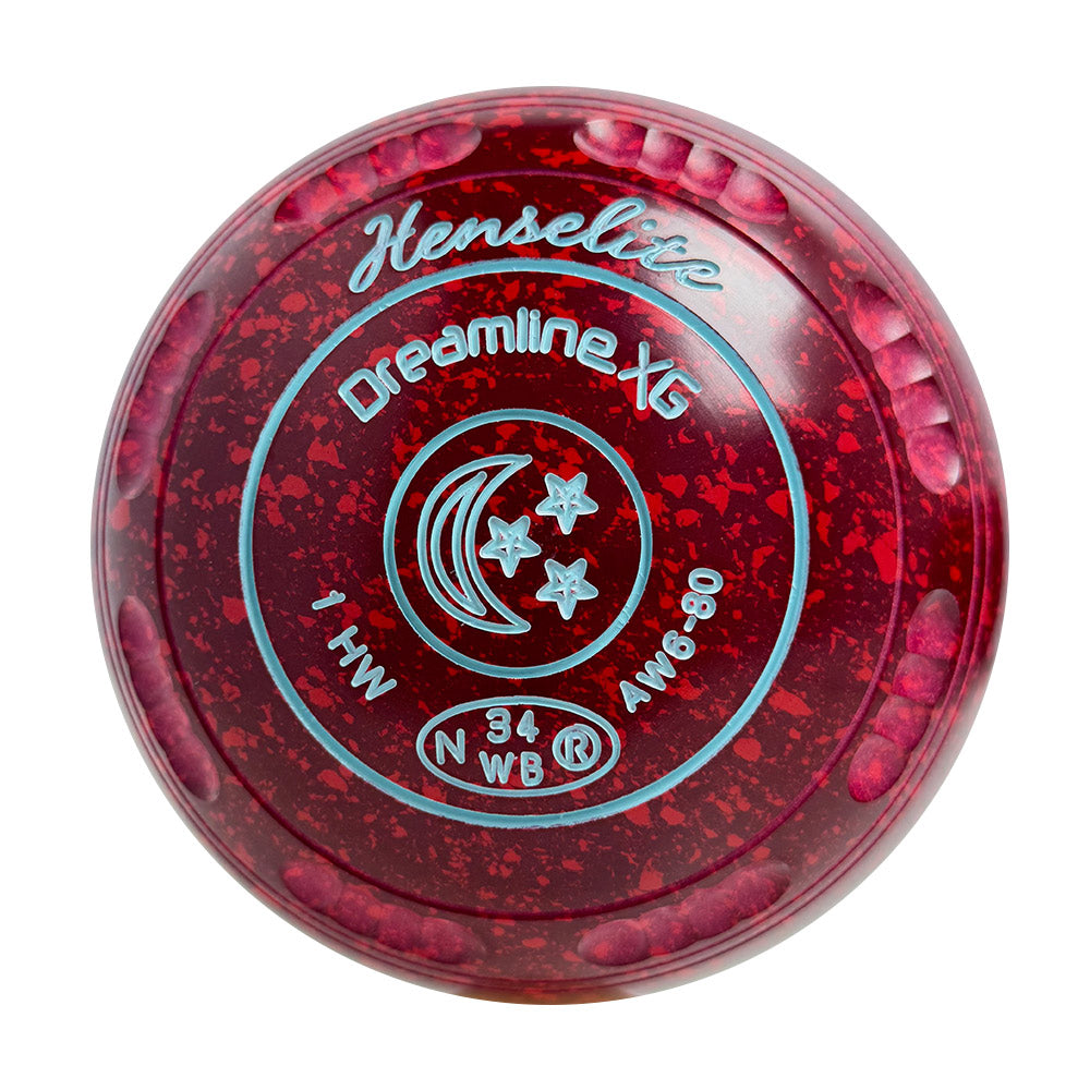 Henselite Dreamline XG Lawn Bowls Size 1 Heavy Gripped - Ruby Rich -  AW6-80