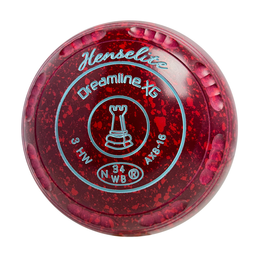 Henselite Dreamline XG Lawn Bowls Size 3 Heavy Gripped - Ruby Rich  AX8-16