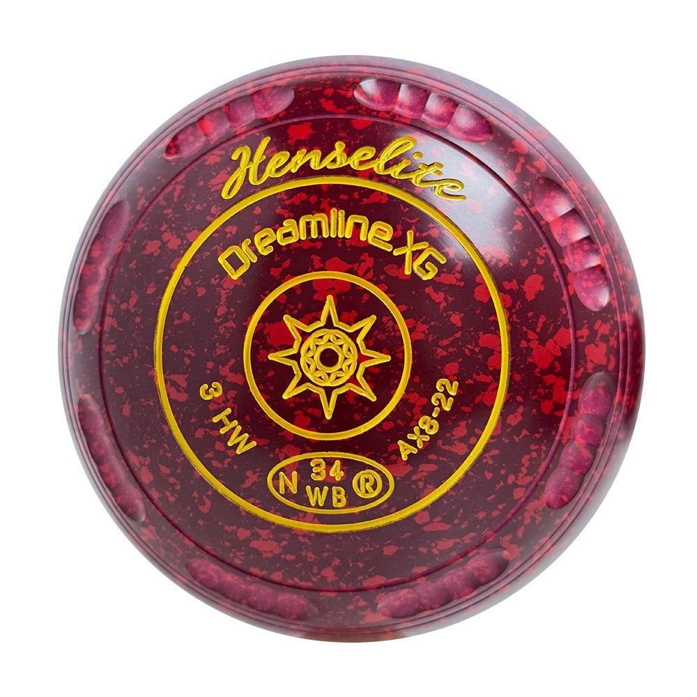 Henselite Dreamline XG Lawn Bowls Size 3 Heavy Gripped - Ruby Rich AX8-22