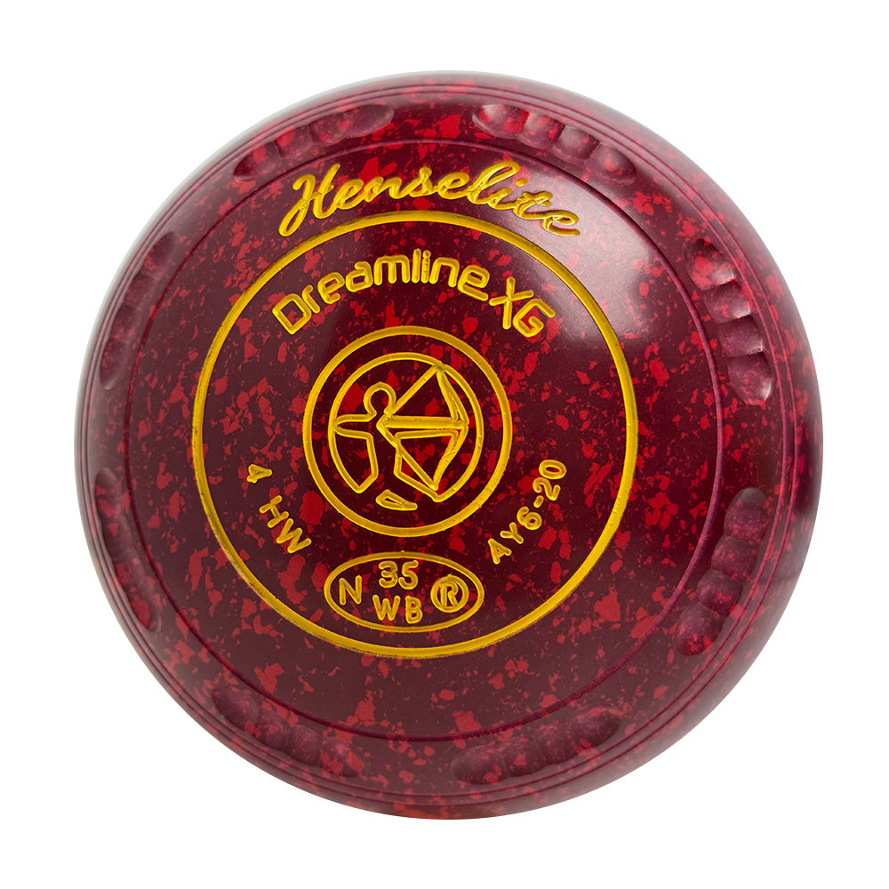 Henselite Dreamline XG Lawn Bowls Size 4 Heavy Gripped - Ruby Rich AY6-20