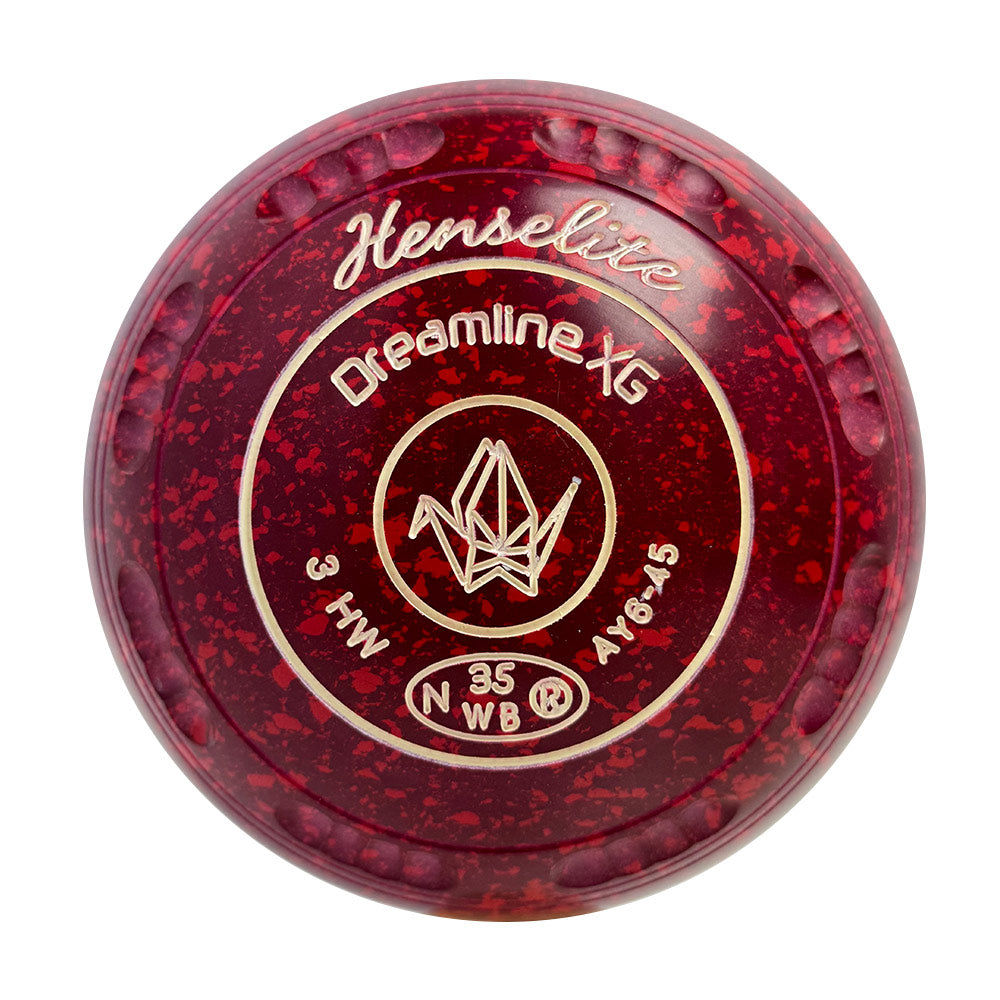 Henselite Dreamline XG Lawn Bowls Size 3 Heavy Gripped - Ruby Rich AY6-45