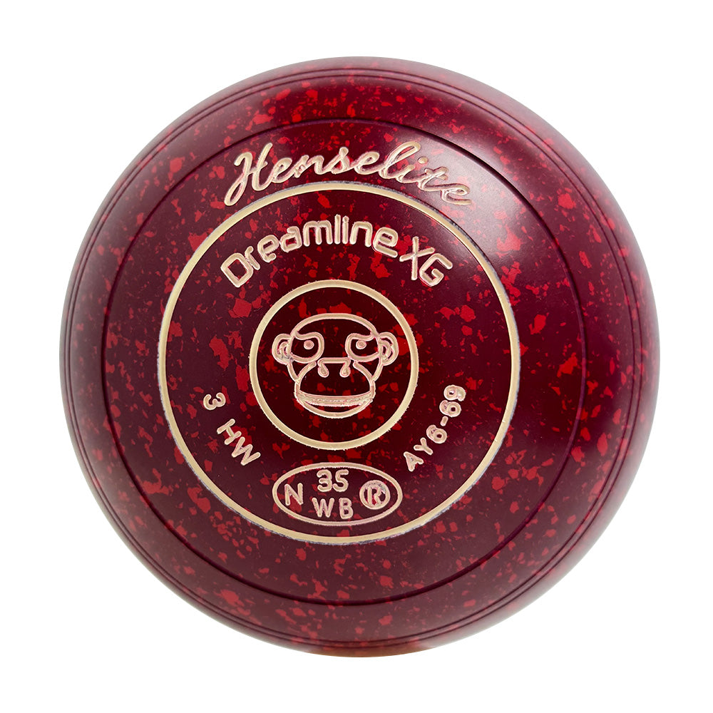 Henselite Dreamline XG Lawn Bowls Size 3 Heavy Non-Gripped - Ruby Rich  AY6-69
