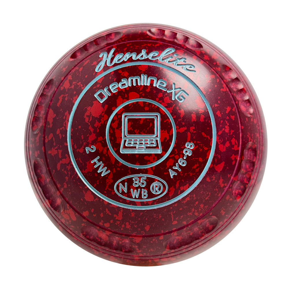 Henselite Dreamline XG Lawn Bowls Size 2 Heavy Gripped - Ruby Rich  AY6-98