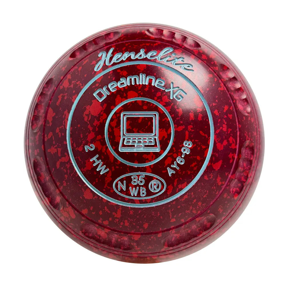 Henselite Dreamline XG Lawn Bowls Size 2 Heavy Gripped - Ruby Rich  AY6-98 Henselite