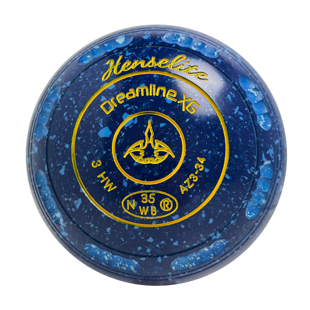 Henselite Dreamline XG Lawn Bowls Size 3 Heavy Gripped - Denim  - AZ3-34
