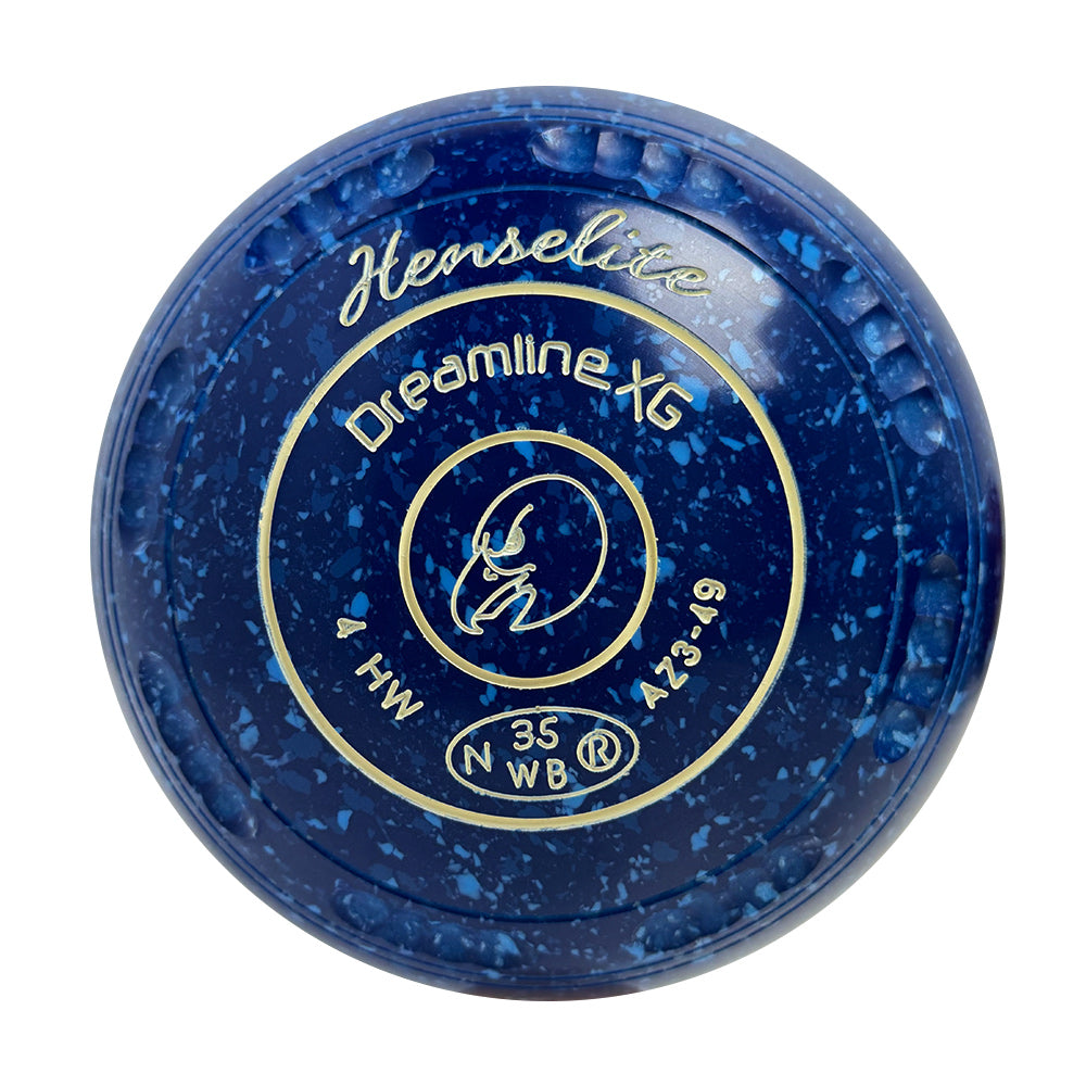 Henselite Dreamline XG Lawn Bowls Size 4 Heavy Gripped - Denim  AZ3-49