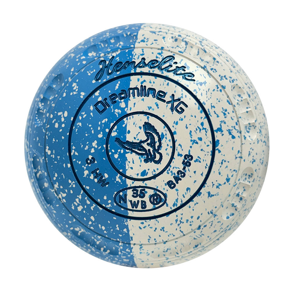 Henselite Dreamline XG Lawn Bowls Size 3 Heavy Gripped - Celeste Duo BA3-53