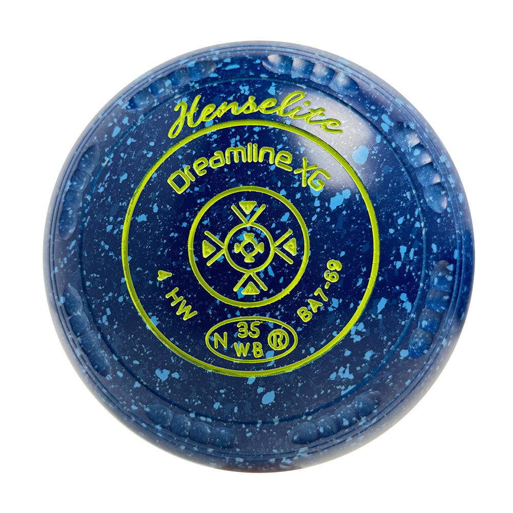 Henselite Dreamline XG Lawn Bowls Size 4 Heavy Gripped - Denim BA7-69