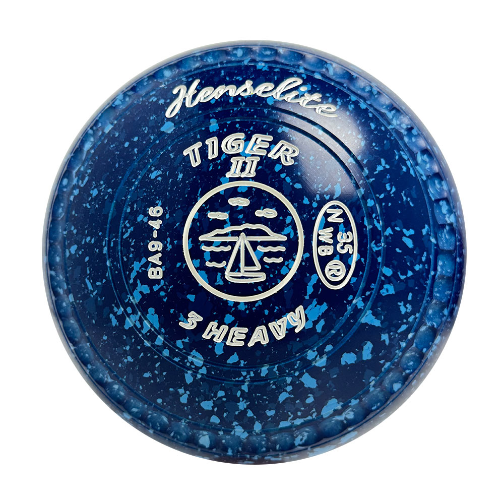 Henselite Tiger II Lawn Bowls Size 3 Heavy Non-Gripped -  Denim BA9-46