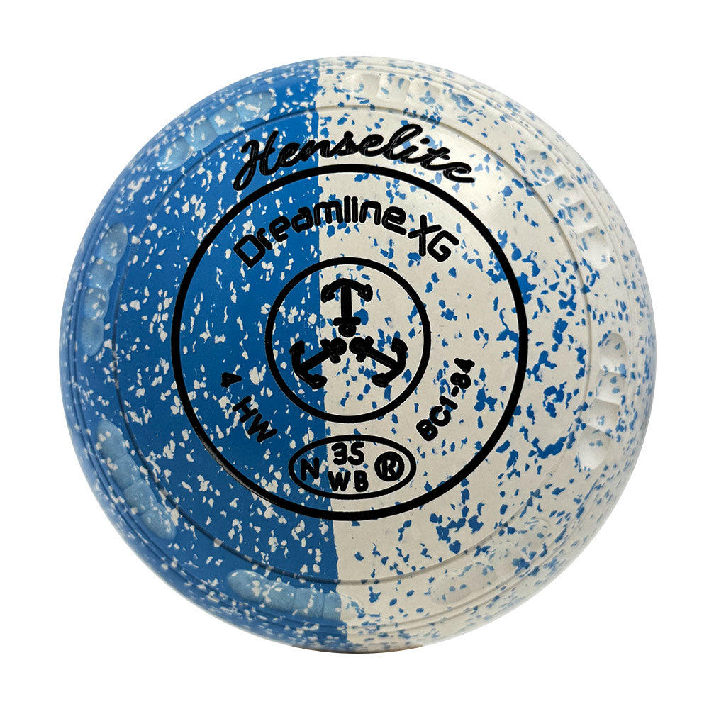 Henselite Dreamline XG Lawn Bowls Size 4 Heavy Gripped - Celeste Duo  BC1-84