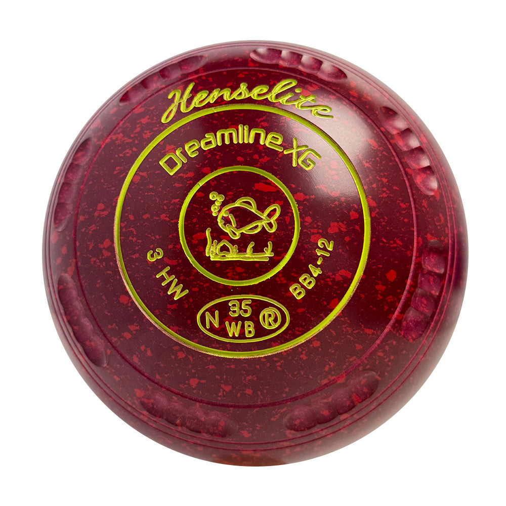 Henselite Dreamline XG Lawn Bowls Size 3 Heavy Gripped - Ruby Rich BB4-12