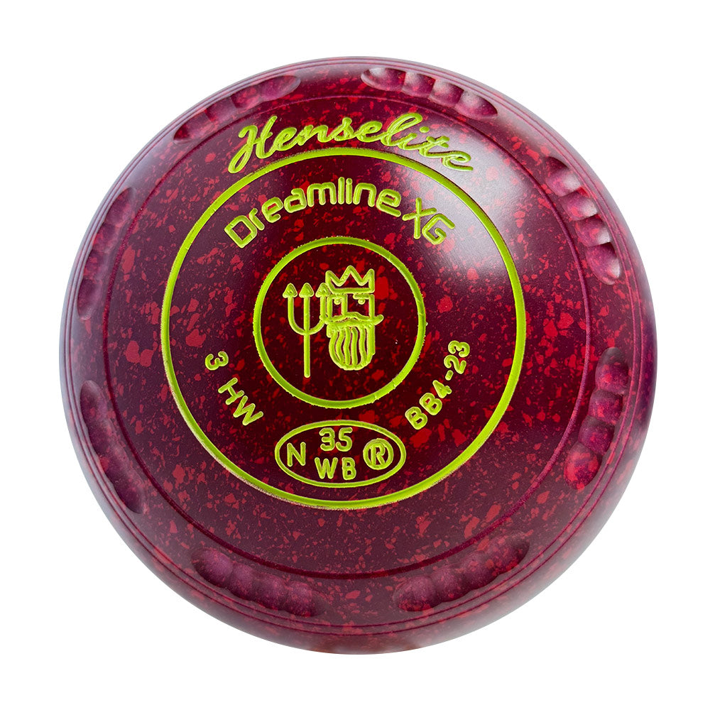 Henselite Dreamline XG Lawn Bowls Size 3 Heavy Gripped - Ruby Rich BB4-23