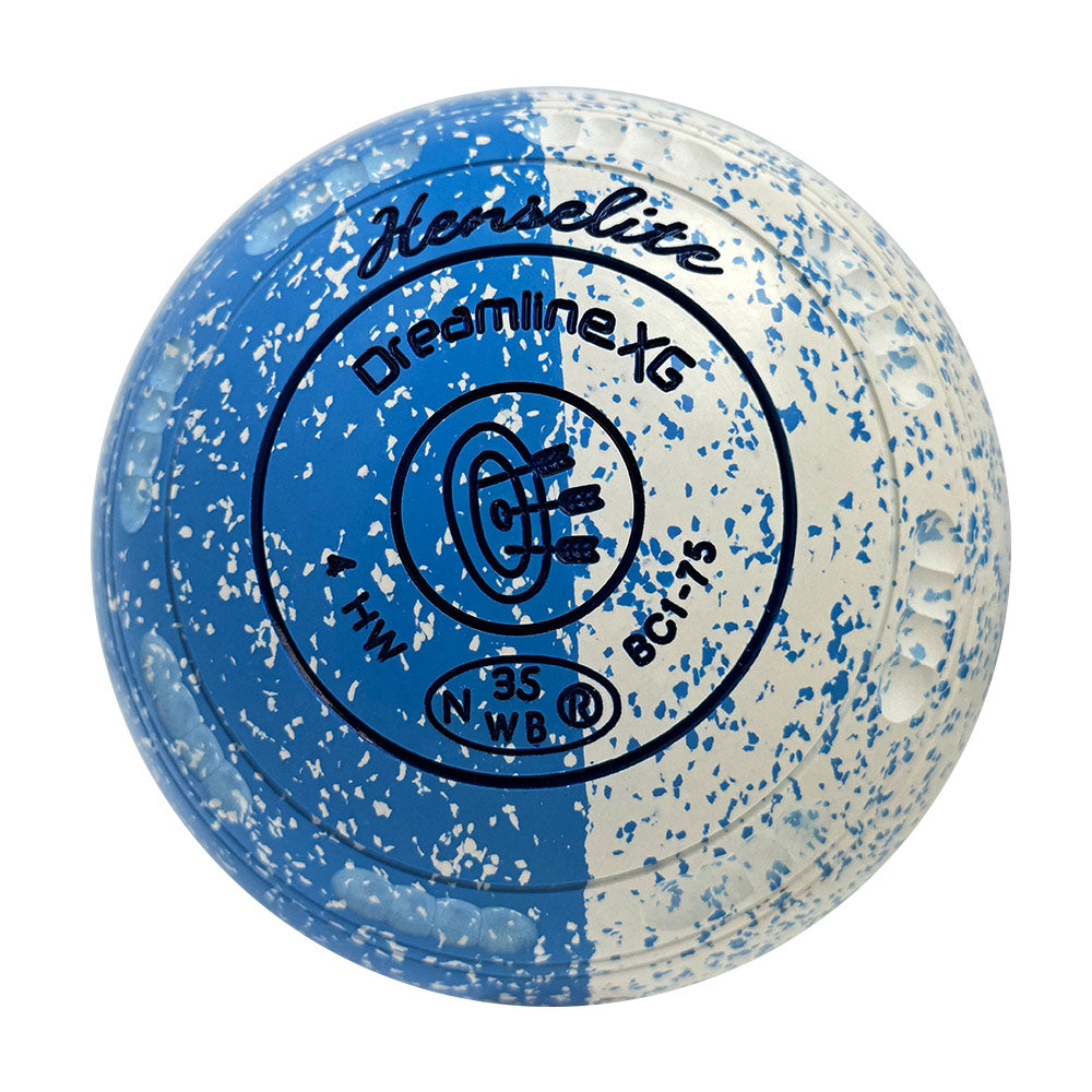 Henselite Dreamline XG Lawn Bowls Size 4 Heavy Gripped - Celeste Duo BC1-75