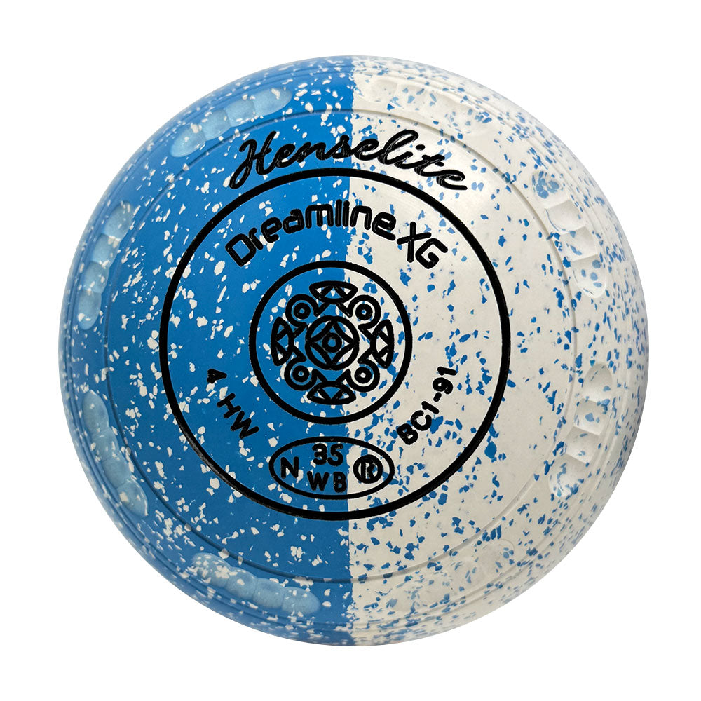 Henselite Dreamline XG Lawn Bowls Size 4 Heavy Gripped - Celeste Duo BC1-91