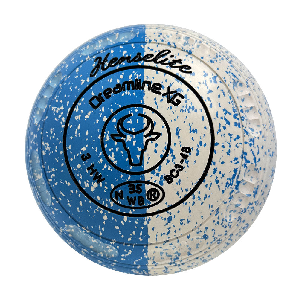 Henselite Dreamline XG Lawn Bowls Size 3 Heavy Gripped - Celeste Duo BC3-48